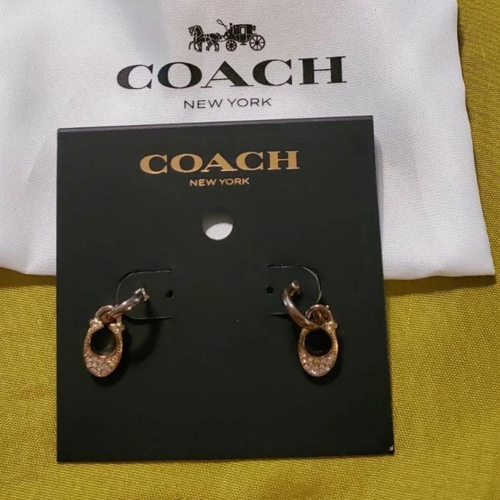 Coach signature C gold tone earrings - Picture 3 of 3